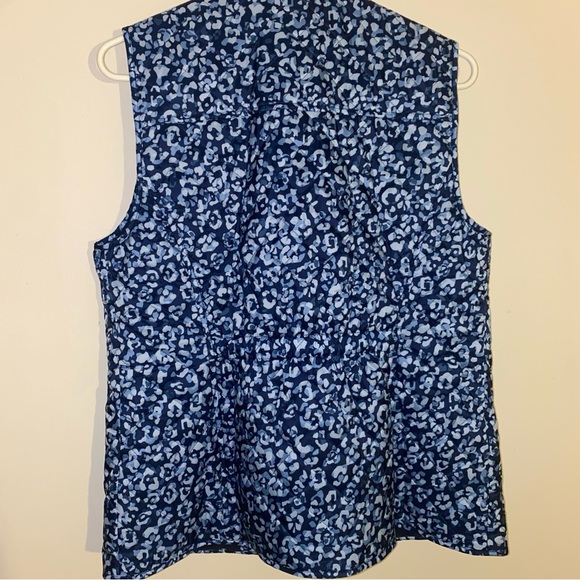 Talbots Blue and White Patterned Vest - Picture 7 of 9